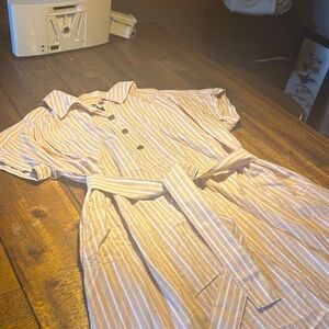 Patagonia Peach and White Striped Shirt